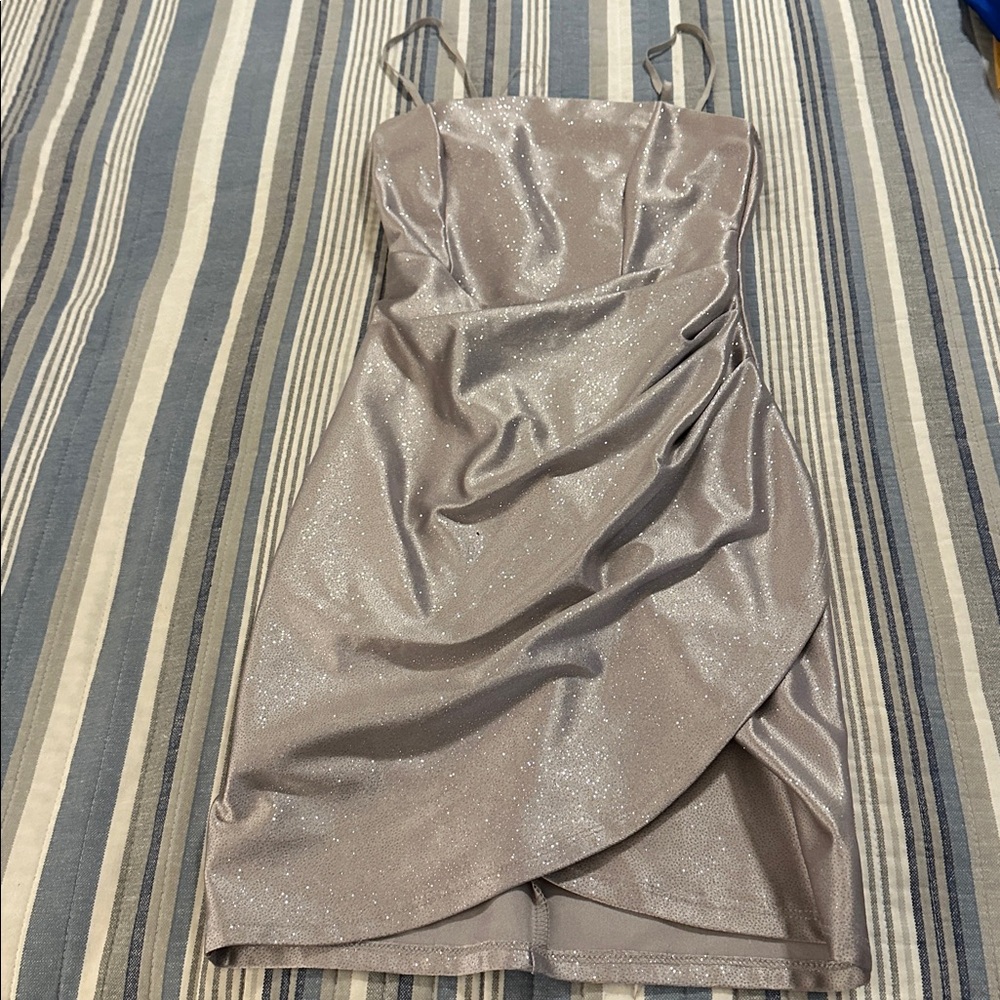 Honey and Rosie Glittering Silver Dress